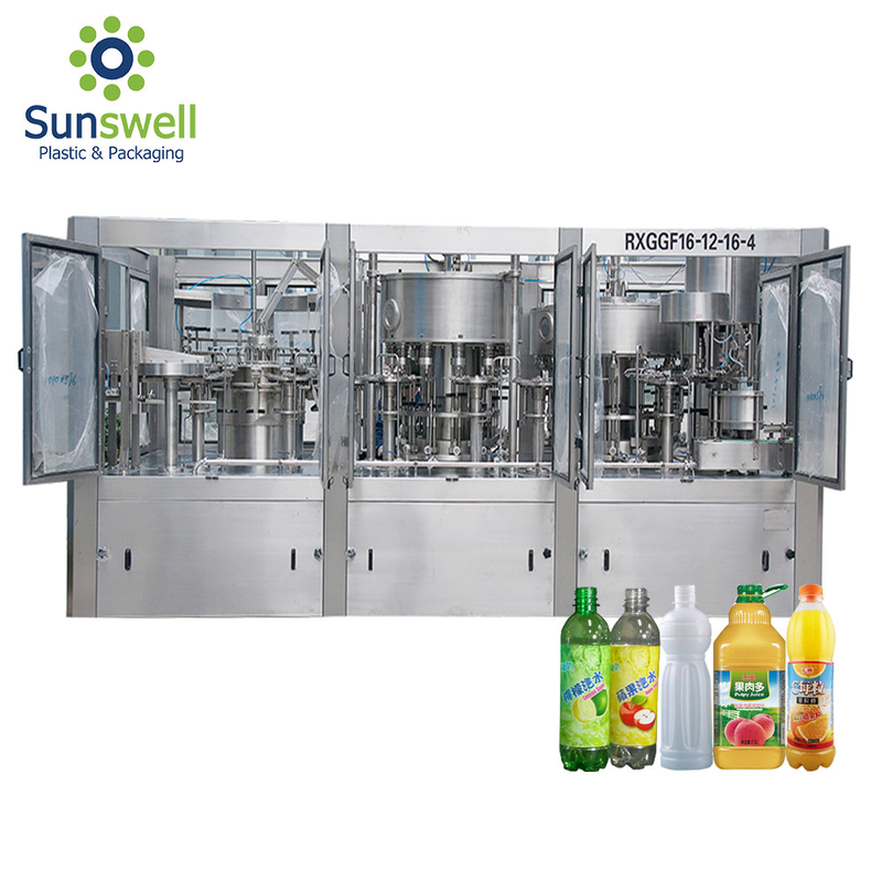 Advanced Technology Juice Filling Machine Rotary Washer Filler Capper 3 In 1 Monoblock
