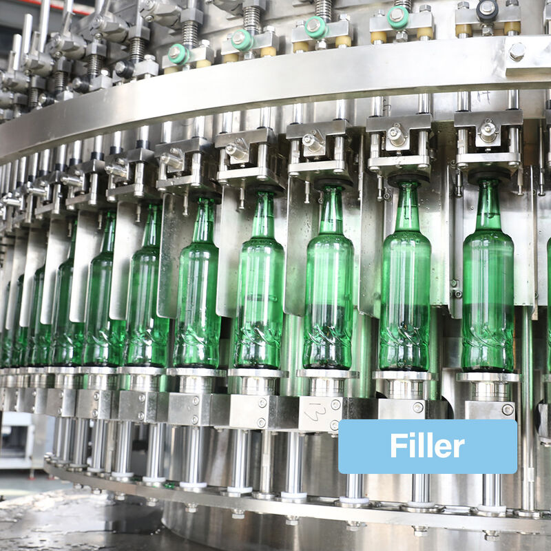 3-in-1 Automatic Glass Bottle Filling Machine for Beer Carbonated Drinks