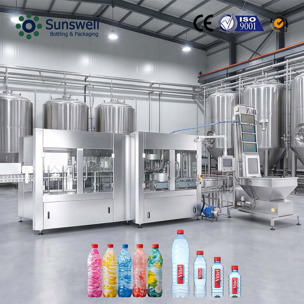 Automatic 24000BPH 500ml Pure Water Bottling Production Line Rinsing Filling Capping Unit