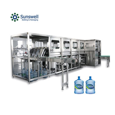 ความแม่นยําสูง 5 แกลลอน สายการผลิตน้ําบริสุทธิ์ น้ําบริสุทธิ์ 20L ล้าง เติมปิด 3 ใน 1 Monoblock
